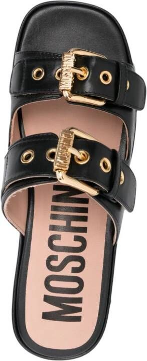 Moschino 65mm leather platform sandals Black
