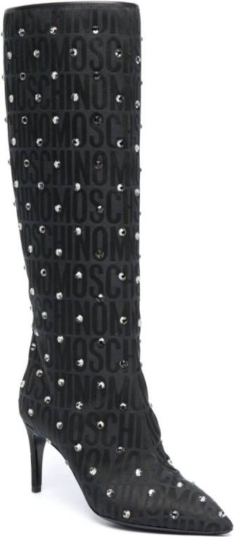 Moschino 70mm crystal-embellished boots Black