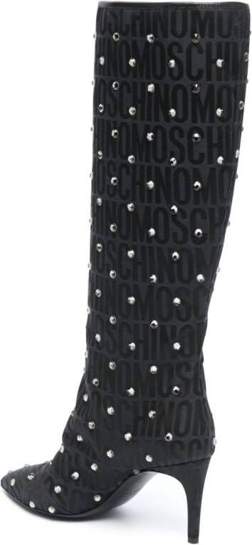 Moschino 70mm crystal-embellished boots Black