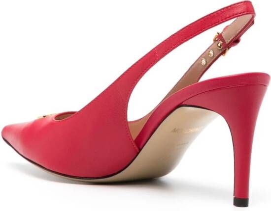 Moschino 75mm slingback leather pumps Red