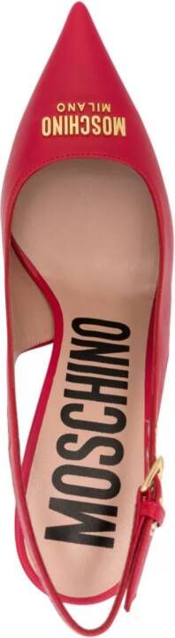 Moschino 75mm slingback leather pumps Red