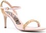 Moschino 80mm logo-lettering leather sandals Pink - Thumbnail 2