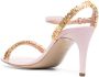 Moschino 80mm logo-lettering leather sandals Pink - Thumbnail 3