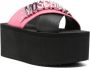 Moschino 80mm logo-lettering wedge sandals Pink - Thumbnail 2