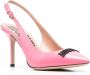 Moschino 90mm logo-lettering patent pumps Pink - Thumbnail 2