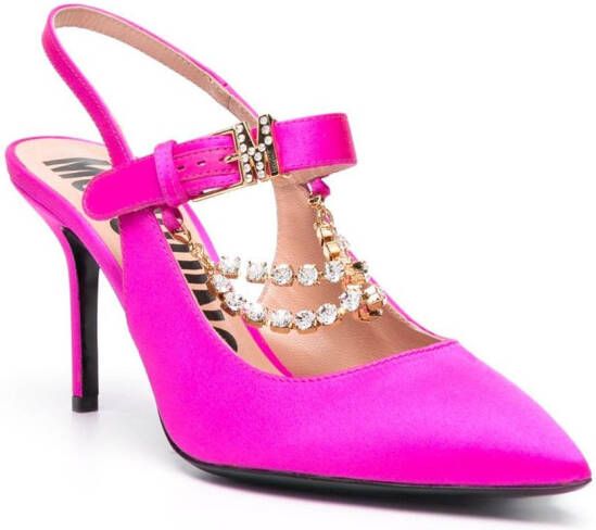Moschino 95mm chain-detailed pumps Pink