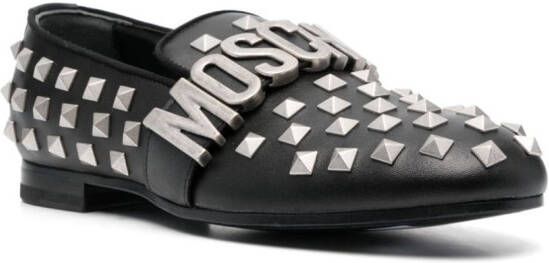 Moschino all-over stud-embellished loafers Black