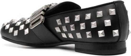 Moschino all-over stud-embellished loafers Black