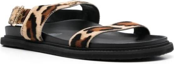 Moschino animal-print sandals Neutrals
