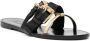Moschino buckle-straps leather slides Black - Thumbnail 2