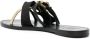 Moschino buckle-straps leather slides Black - Thumbnail 3