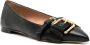 Moschino buckled-straps leather ballerina shoes Black - Thumbnail 2