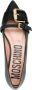 Moschino buckled-straps leather ballerina shoes Black - Thumbnail 4