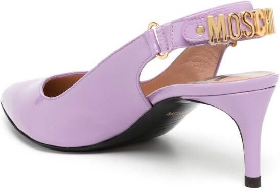 Moschino closed-toe mid-heel mules Purple