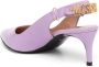 Moschino closed-toe mid-heel mules Purple - Thumbnail 2
