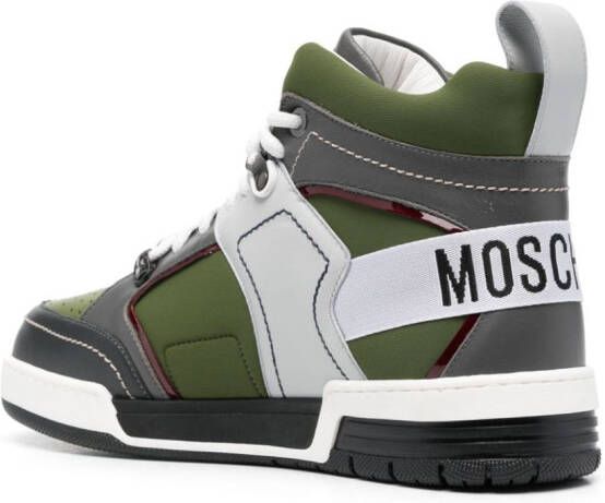 Moschino colour-block high-top sneakers Green