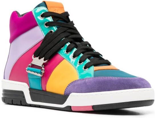Moschino colour-block high-top sneakers Pink