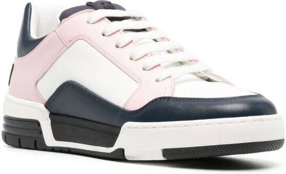 Moschino colour-block low-top leather sneakers White