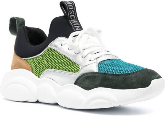 Moschino colour-block panelled sneakers Green