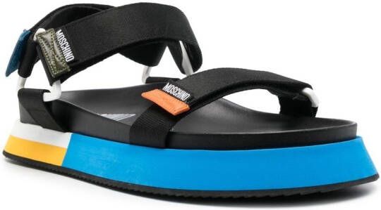 Moschino colour-block touch-strap sandals Black