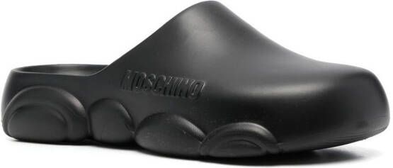 Moschino debossed-logo detail slides Black