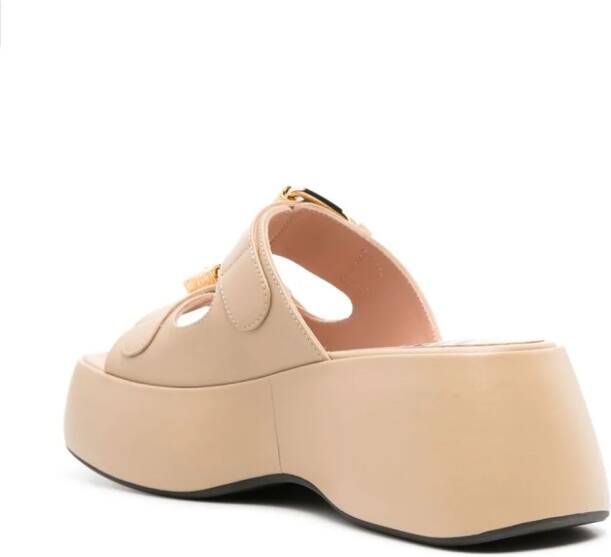Moschino Dolly 75mm leather mules Neutrals