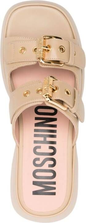 Moschino Dolly 75mm leather mules Neutrals