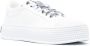 Moschino embossed-logo faux-leather sneakers White - Thumbnail 2