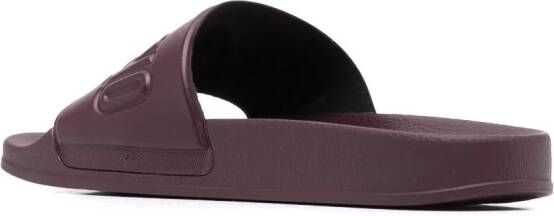 Moschino embossed-logo sliders Purple