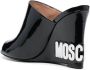 Moschino embossed-logo wedge mules Black - Thumbnail 3