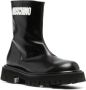 Moschino embossed-logo zipped leather boots Black - Thumbnail 2