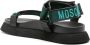 Moschino embroidered-logo leather sandals Black - Thumbnail 3
