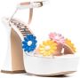 Moschino floral-appliqué 130mm platform sandals White - Thumbnail 2