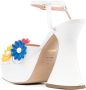 Moschino floral-appliqué 130mm platform sandals White - Thumbnail 3