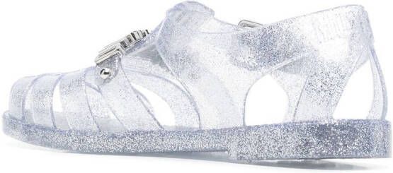 Moschino glitter-detailing jelly sandals Grey