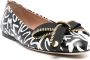 Moschino graphic-print leather ballerina shoes Black - Thumbnail 2