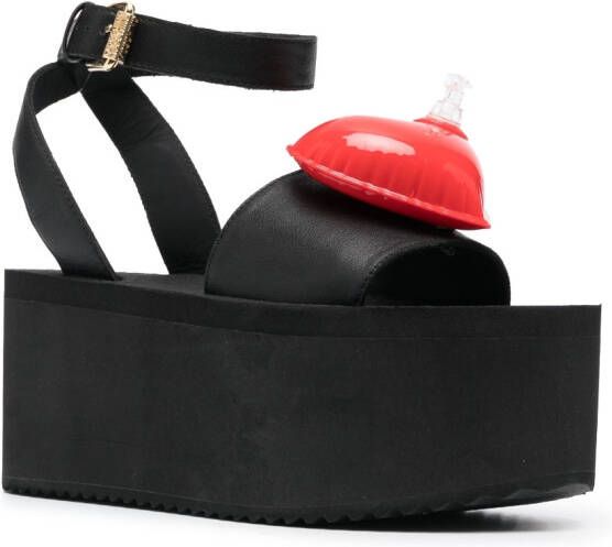 Moschino heart-motif 80mm platform sandals Black