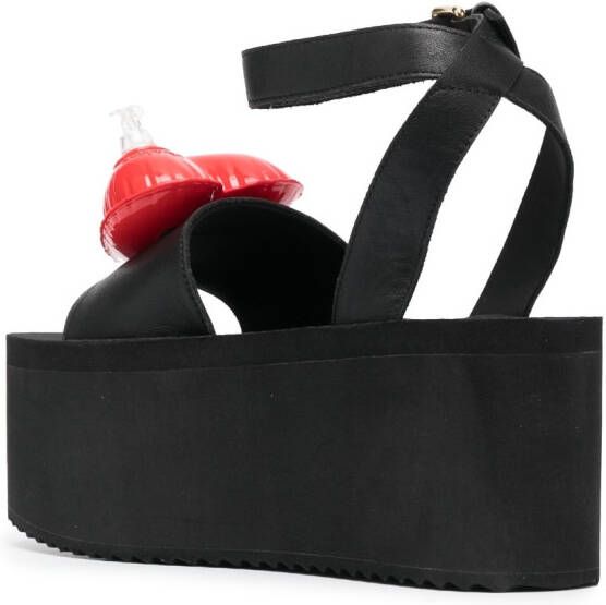 Moschino heart-motif 80mm platform sandals Black