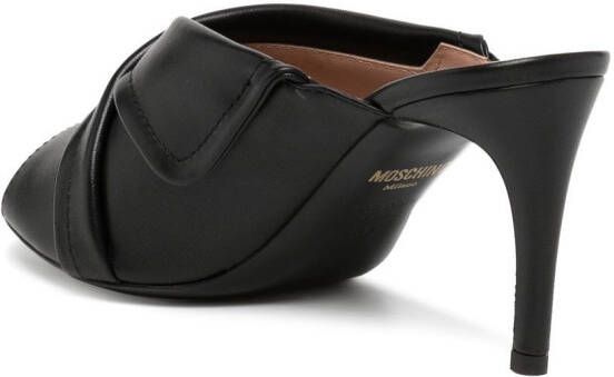 Moschino heeled leather mules Black