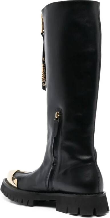 Moschino high-leg leather boots Black