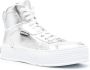 Moschino high-top leather sneakers Silver - Thumbnail 2