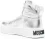 Moschino high-top leather sneakers Silver - Thumbnail 3
