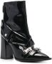 Moschino jacket-detailed ankle leather boots Black - Thumbnail 2