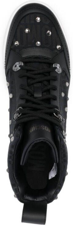Moschino jacquard crystal-embellished sneakers Black