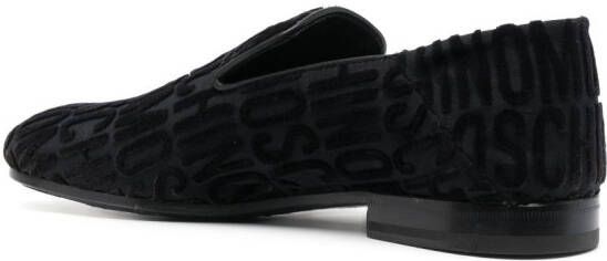 Moschino jacquard leather loafers Black
