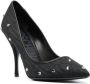 Moschino jacquard-logo 105mm high heel pumps Black - Thumbnail 2