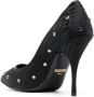 Moschino jacquard-logo 105mm high heel pumps Black - Thumbnail 3