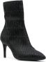 Moschino jacquard-logo 77mm high heel boots Black - Thumbnail 2