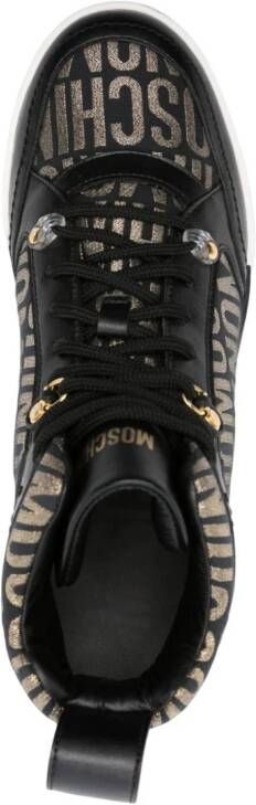 Moschino jacquard-logo high-top sneakers Black