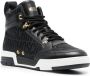 Moschino jacquard-logo leather sneakers Black - Thumbnail 2